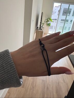 Black Cord Knot Bracelet - Women's Jewelry